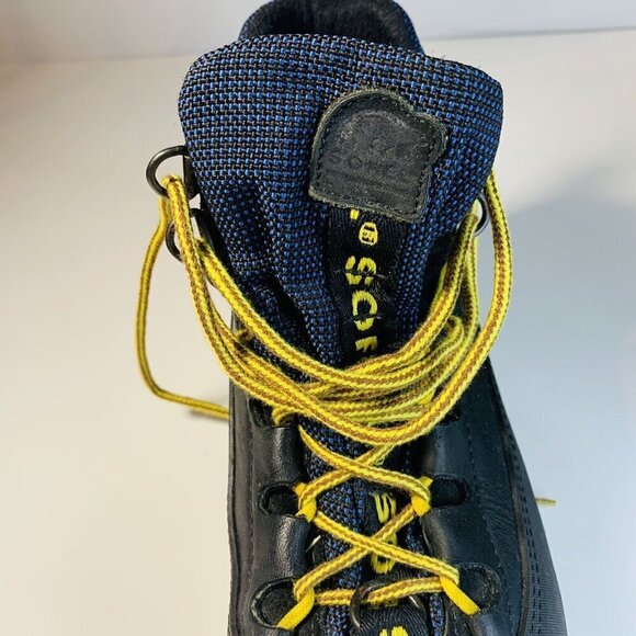 Vintage Sorel Boots Steel Toe Winter Lace Up Insulated Size 6  Blue Black Unisex - Picture 7 of 9
